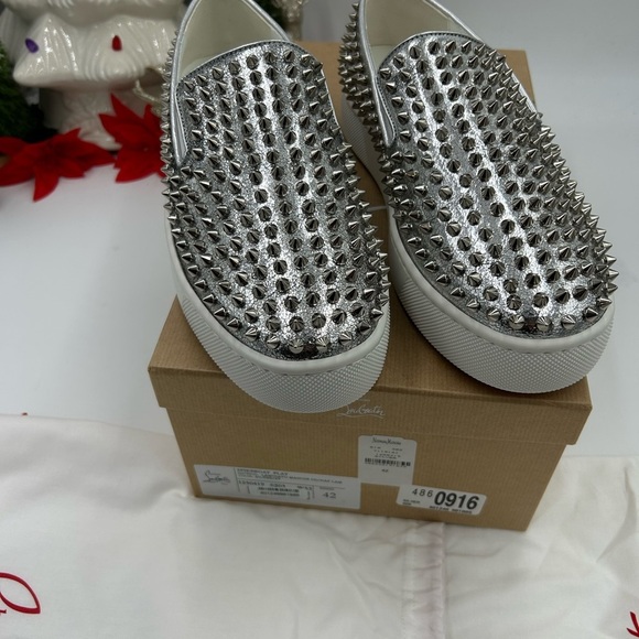 Men\'s Christian Louboutin roller boat spike slip on sneakers size 42 made Italy main image 5